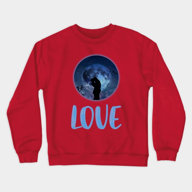 Love Moon by Basement Mastermind Crewneck Sweatshirt by BasementMaster